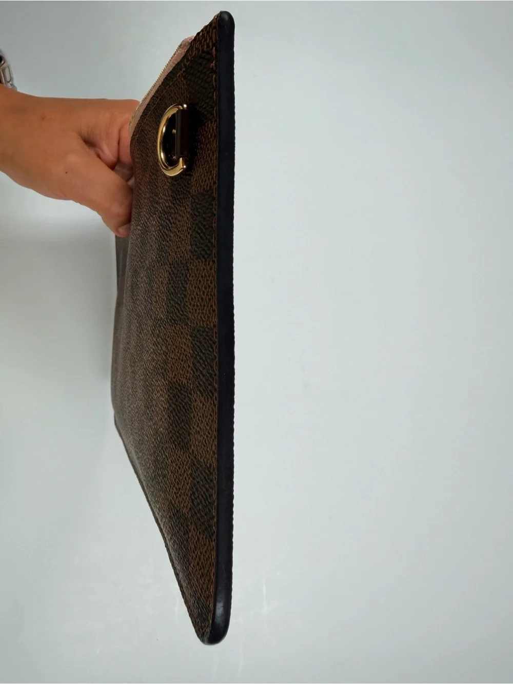 LOUIS VUITTON Damier Ebene Neverfull MM GM Pochette Rose Ballerine